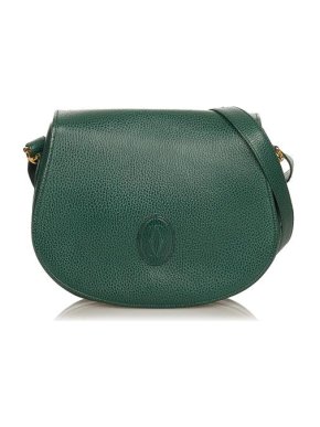 Cartier Emerald Green Must De Cartier Leather Shoulder Bag