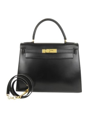 Hermes Black Box Calfskin Kelly Sellier 28 GHW
