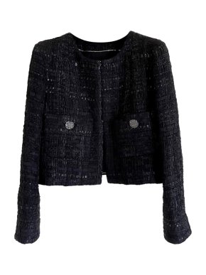 Chanel Grosgrain Woeven Black Lesage Tweed Paris/Dubai Jacket