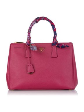 Prada Saffiano Lux Double Zip Galleria Handbag