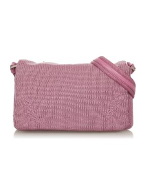 Prada Pink Wool Knit Messenger Bag