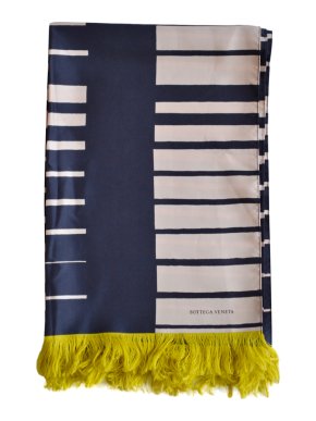 Bottega Veneta Striped Silk Fringed Scarf