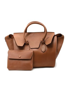 Celine Camel Calfskin Leather Large Tie Knot Tote Bag