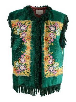 Gucci Floral Velvet Jacquard Tapestry Gilet