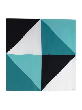 Tiffany & Co. Geometric Diamond Point Silk Square Scarf 90