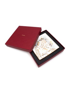 Cartier Porcelain Gold Foil Panther Trinket Tray