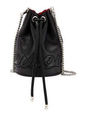 Christian Louboutin Mini Marie Jane Black Leather Bucket Bag