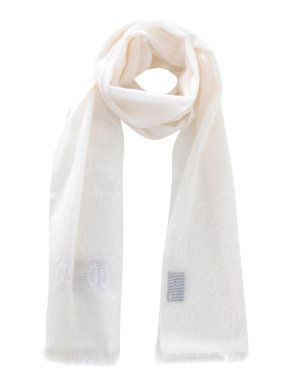 Gucci Ivory Monogram Wool & Silk Scarf