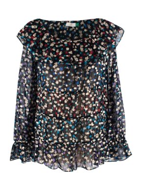 Rixo Chloe Ruffled Fil Coupe Chiffon Blouse