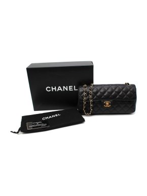 Chanel Black East-West Black Caviar Leather Quilted Bag