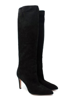 Gianvito Rossi Black Suede Heeled Long Boots