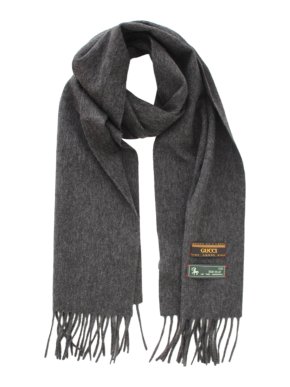 Gucci Grey Cashmere & Wool Limited Edition Scarf