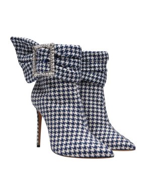Alexandre Vauthier Blue Yasmine crystal-embellished houndstooth boots