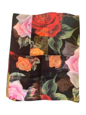 Dolce & Gabbana rose printed silk scarf
