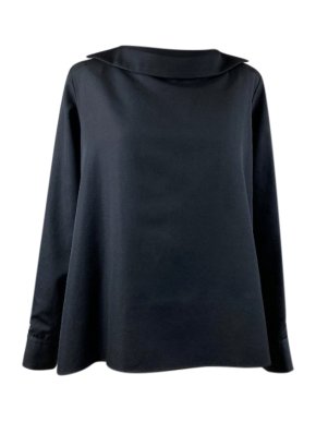 Yohji Yamamoto oversized black button back blouse