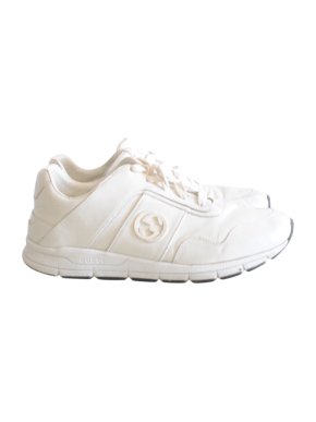 Gucci White Leather GG Low Sneakers