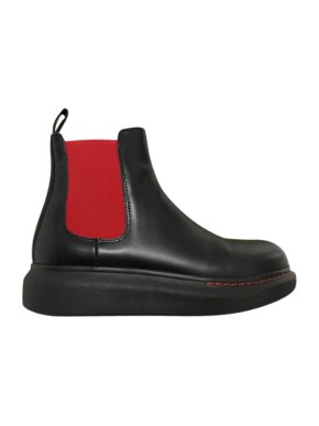 Alexander McQueen Black & Red Hybrid Chelsea Boots