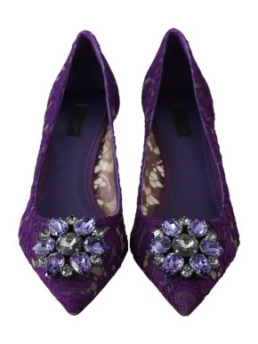 Dolce & Gabbana Purple Taormina Lace Heeled Pumps