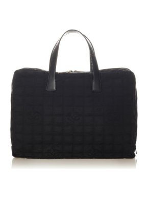 Chanel Vintage Black New Travel Line Nylon Business Bag