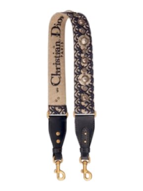 Dior Blue Oblique Studded Bag Strap