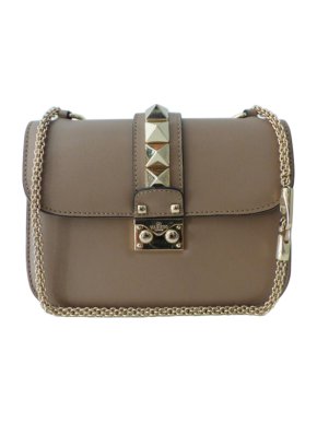 Valentino Small Leather Glamlock Shoulder Bag