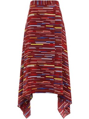 Chinti and Parker Berry Verticals Striped Silk Blend Skirt