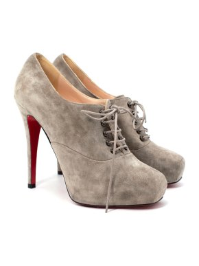 Christian Louboutin Mamanouk 120 Grey Suede Booties