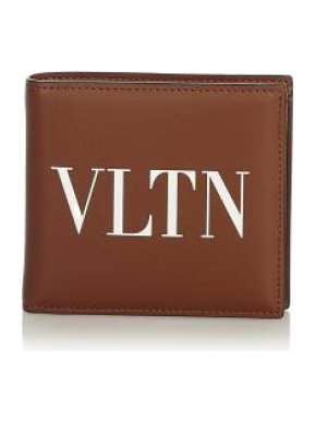 Valentino VLTN Cognac Brown Leather Bifold Wallet