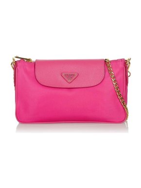 Prada Hot Pink Nylon Tessuto Chain Crossbody Bag