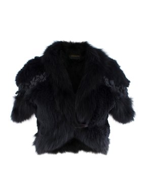 Hockley Black Rabbit & Fox Fur Cropped Bolero Jacket