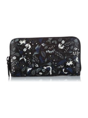 Fendi Printed Monster Leather Zip Wallet
