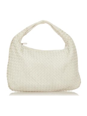 Bottega Veneta Vintage Cream Intrecciato Leather Hobo Bag