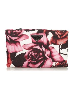 Prada Tessuto Nylon Roses Print Crossbody Bag