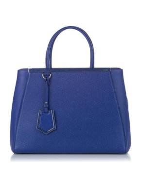Fendi Blue 2Jours Leather Top Handle Bag