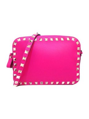 Valentino Hot Pink Rockstud Camera Cross Body Bag