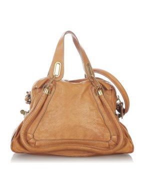 Chloe Tan Aged Leather Paraty Tote Bag