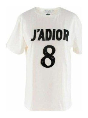 Dior White Jadior 8 Embellished Jersey T-Shirt