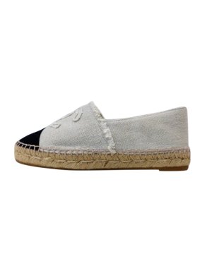 Chanel Linen CC Bi-Colour Espadrilles