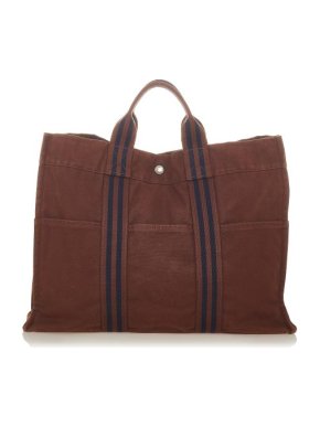 Hermes Vintage Brown Corduroy Fourre Tout MM Tote Bag