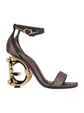 Dolce & Gabbana Glitter Baroque Heel Keira Sandals