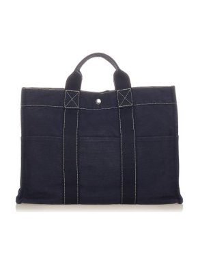Hermes Navy Canvas Fourre Tout MM