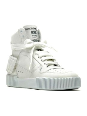 Dolce & Gabbana White Calfskin Miami High Tops