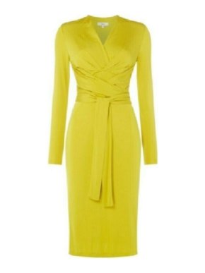 Issa Ochre Kate Fitted Wrap Dress