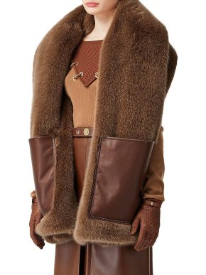 Burberry Cashmere-lined Faux Fur Stole