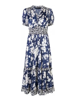 Polo Ralph Lauren Mixed Floral Satin Midi Dress