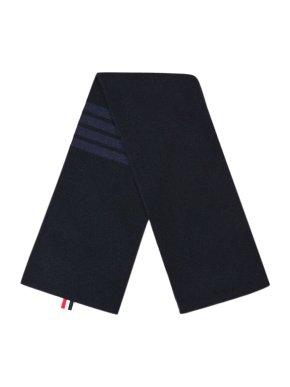 Thom Browne Blue 4-Bar Merino Wool Scarf