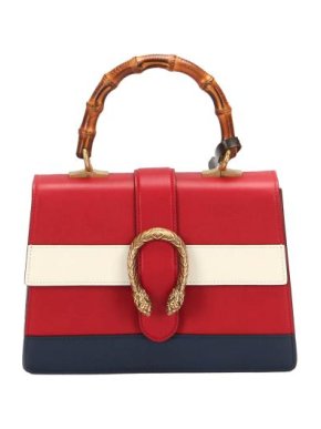 Gucci Bamboo Handle Tricolour Web Stripe Dionysus Bag