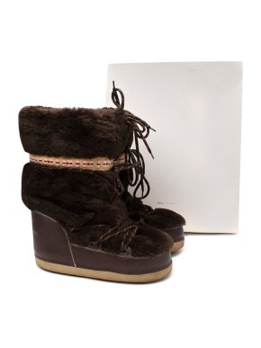 Marc Jacobs Mukluk Brown Faux Fur & Embroidered Ski Boots