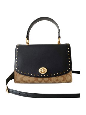 Coach Leather, monogram canvas and snake print tote bag