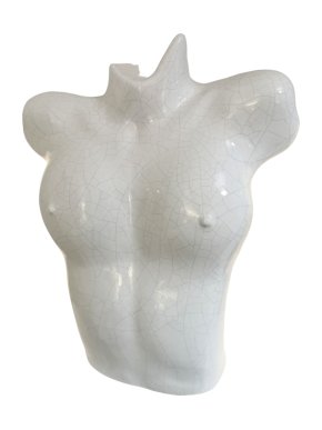 Bespoke white cracked porcelain bust 1990